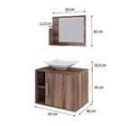 Conjunto Para Banheiro Gabinete Com Cuba Folha L38 E Espelhei