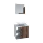 Conjunto Para Banheiro Gabinete Com Cuba Folha L38 E Espelhei