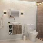 Conjunto Para Banheiro Gabinete Com Cuba Folha L38 E Espelhei