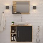 Conjunto Para Banheiro Gabinete Com Cuba Folha L38 E Espelhei