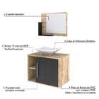 Conjunto Para Banheiro Gabinete Com Cuba Folha L38 E Espelhei