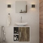 Conjunto Para Banheiro Gabinete Com Cuba Folha L38 E Espelhei