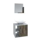 Conjunto Para Banheiro Gabinete Com Cuba Folha L38 E Espelhei