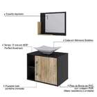 Conjunto Para Banheiro Gabinete Com Cuba Folha L38 E Espelhei