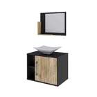 Conjunto Para Banheiro Gabinete Com Cuba Folha L38 E Espelhei