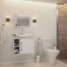 Conjunto Para Banheiro Gabinete Com Cuba Folha L38 E Espelhei