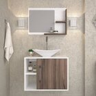 Conjunto Para Banheiro Gabinete Com Cuba Folha L38 E Espelhei