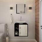 Conjunto Para Banheiro Gabinete Com Cuba Folha L38 E Espelhei