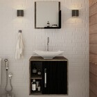 Conjunto Para Banheiro Gabinete Com Cuba Folha L38 E Espelhei