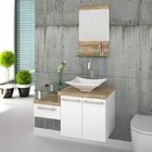 Conjunto Para Banheiro Gabinete Com Cuba Folha Lux L38 E Espe