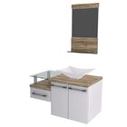 Conjunto Para Banheiro Gabinete Com Cuba Folha Lux L38 E Espe