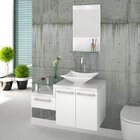 Conjunto Para Banheiro Gabinete Com Cuba Folha Lux L38 E Espe