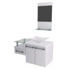 Conjunto Para Banheiro Gabinete Com Cuba Folha Lux L38 E Espe