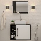 Conjunto Para Banheiro Gabinete Com Cuba Q32 E Espelheira Sof