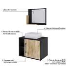 Conjunto Para Banheiro Gabinete Com Cuba Q32 E Espelheira Sof