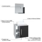 Conjunto Para Banheiro Gabinete Com Cuba Q32 E Espelheira Sof