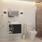 Conjunto Para Banheiro Gabinete Com Cuba Q32 E Espelheira Sof