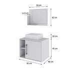 Conjunto Para Banheiro Gabinete Com Cuba Q32 E Espelheira Sof