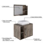 Conjunto Para Banheiro Gabinete Com Cuba Quadrada Q32 E Espel