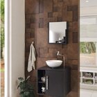 Conjunto Para Banheiro Gabinete Com Cuba Redonda R30 E Espelh