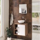 Conjunto Para Banheiro Gabinete Com Cuba Redonda R30 E Espelh