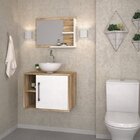 Conjunto Para Banheiro Gabinete Com Cuba Redonda R30 E Espelh