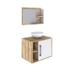 Conjunto Para Banheiro Gabinete Com Cuba Redonda R30 E Espelh