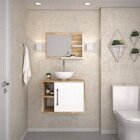 Conjunto Para Banheiro Gabinete Com Cuba Redonda R30 E Espelh