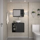 Conjunto Para Banheiro Gabinete Com Cuba Redonda R30 E Espelh