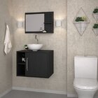 Conjunto Para Banheiro Gabinete Com Cuba Redonda R30 E Espelh