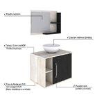 Conjunto Para Banheiro Gabinete Com Cuba Redonda R30 E Espelh