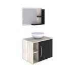 Conjunto Para Banheiro Gabinete Com Cuba Redonda R30 E Espelh
