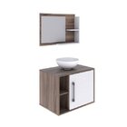 Conjunto Para Banheiro Gabinete Com Cuba Redonda R30 E Espelh