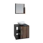 Conjunto Para Banheiro Gabinete Com Cuba Redonda R30 E Espelh