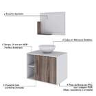 Conjunto Para Banheiro Gabinete Com Cuba Redonda R30 E Espelh