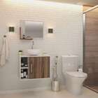 Conjunto Para Banheiro Gabinete Com Cuba Redonda R30 E Espelh