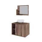 Conjunto Para Banheiro Gabinete Com Cuba Redonda R30 E Espelh