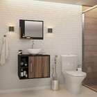 Conjunto Para Banheiro Gabinete Com Cuba Redonda R30 E Espelh