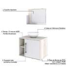 Conjunto Para Banheiro Gabinete Com Cuba Redonda R30 E Espelh