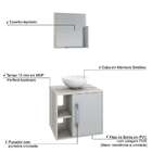 Conjunto Para Banheiro Gabinete Com Cuba Redonda R30 E Espelh