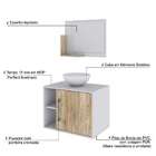 Conjunto Para Banheiro Gabinete Com Cuba Redonda R30 E Espelh