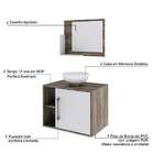 Conjunto Para Banheiro Gabinete Com Cuba Redonda R30 E Espelh