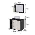 Conjunto Para Banheiro Gabinete Com Cuba Redonda R30 E Espelh