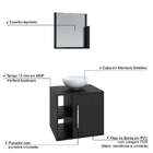 Conjunto Para Banheiro Gabinete Com Cuba Redonda R30 E Espelh