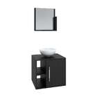 Conjunto Para Banheiro Gabinete Com Cuba Redonda R30 E Espelh
