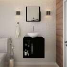 Conjunto Para Banheiro Gabinete Com Cuba Redonda R30 E Espelh