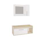 Conjunto Para Banheiro Gabinete E Espelheira Marciê 2 Pt Bran