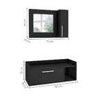 Conjunto Para Banheiro Gabinete E Espelheira Marciê 2 Pt Preto