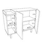 Conjunto Para Banheiro Gabinete E Espelheira Rooney 3 Pt Preto