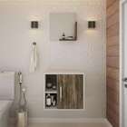 Conjunto Para Banheiro Gabinete E Espelheira Soft 500 Branco